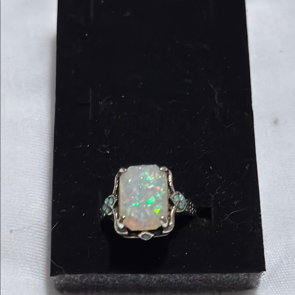 Elegant Silver Opal Ring